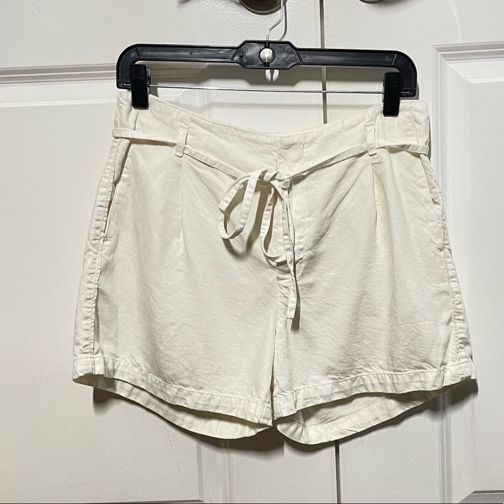 J Crew 100% lyocell ivory self tie shorts size 2